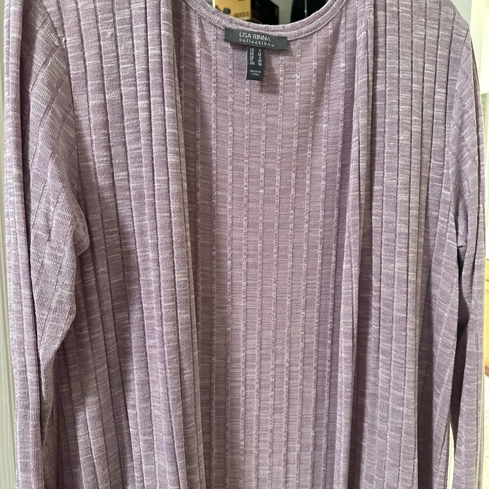 Lisa Rinna Collection Lavender Ribbed Open duster - Picture 1 of 3